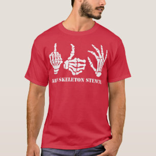 Arm Skeleton Stencil Funny Halloween Jungs Kinder T-Shirt