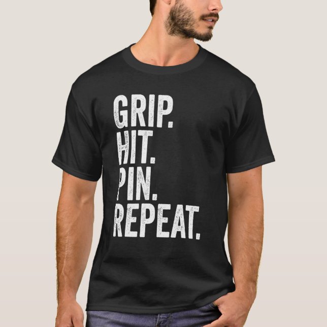 Arm Wrestler Grip Hit Button Wiederholen Arm Wrest T-Shirt (Vorderseite)