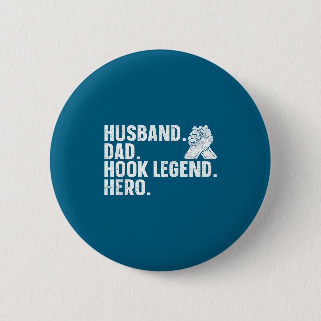 Arm Wrestling Arm Wrestler Husband. Dad. Hook Lege Button (Vorderseite)