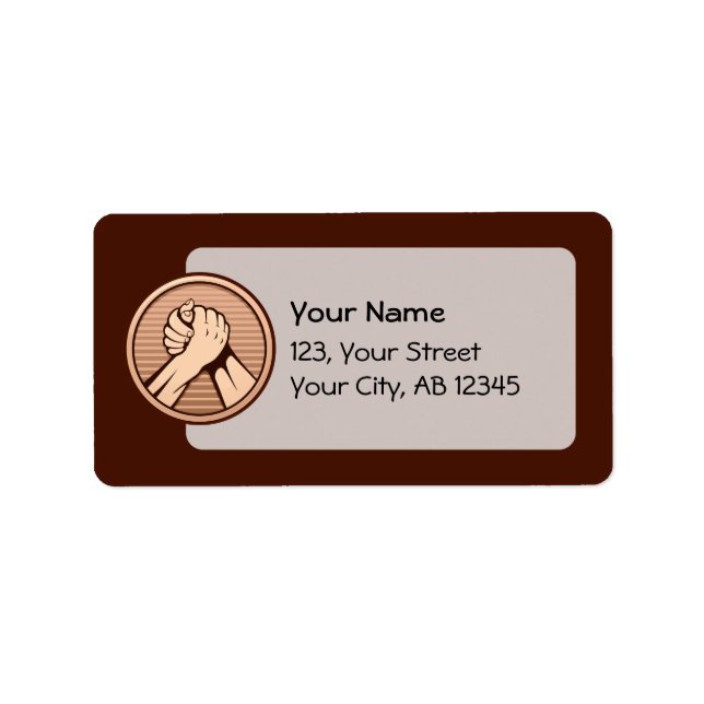 Arm Wrestling Bronze Adressaufkleber (Vorne)