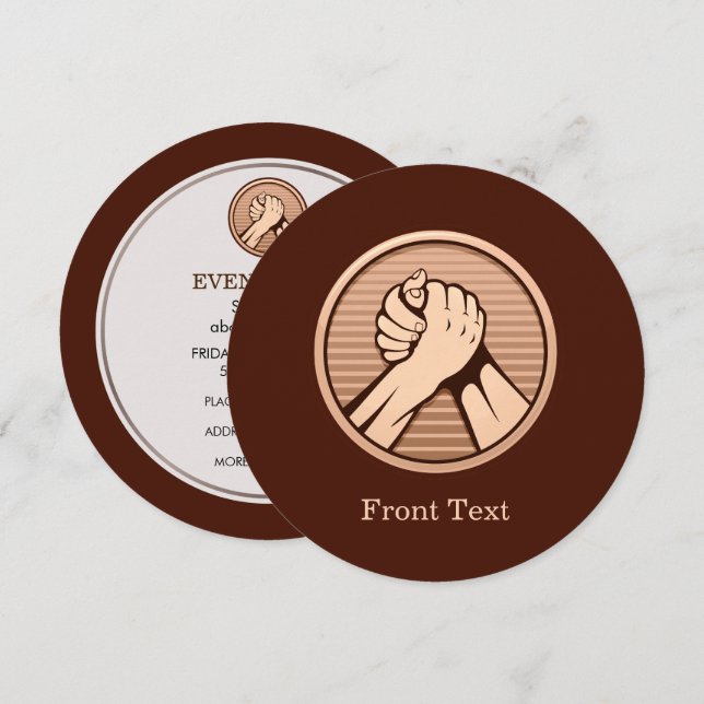 Arm Wrestling Bronze Einladung (Vorne/Hinten)