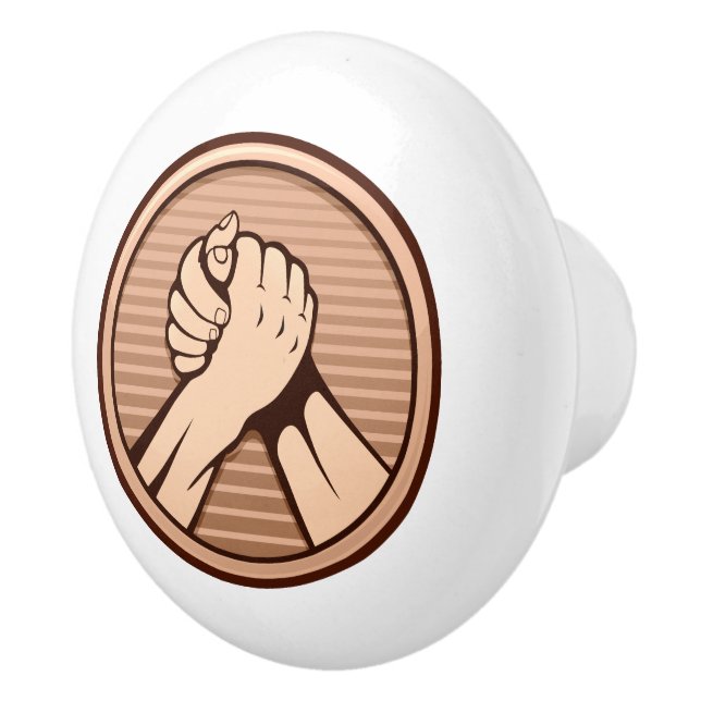 Arm Wrestling Bronze Keramikknauf (Rechts)