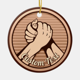 Arm Wrestling Bronze Keramikornament