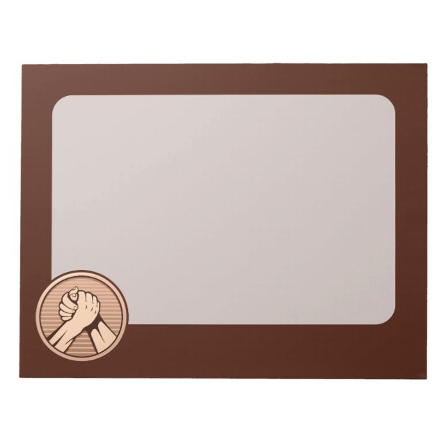 Arm Wrestling Bronze Notizblock (Vorderseite)