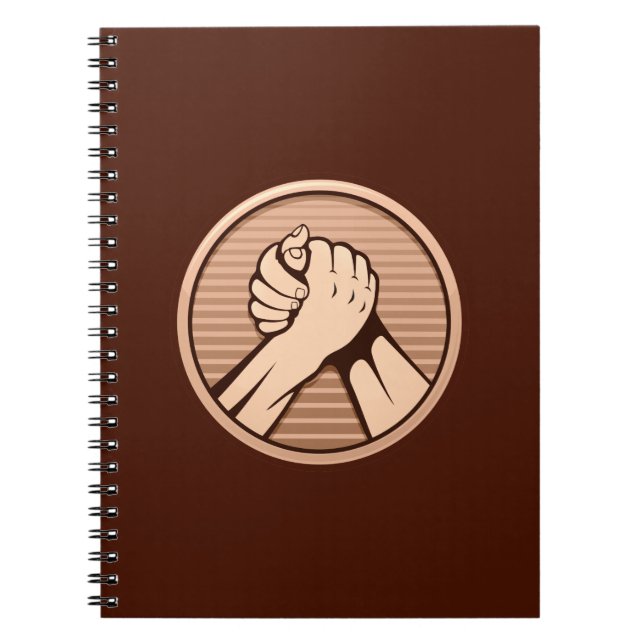 Arm Wrestling Bronze Notizblock (Vorderseite)