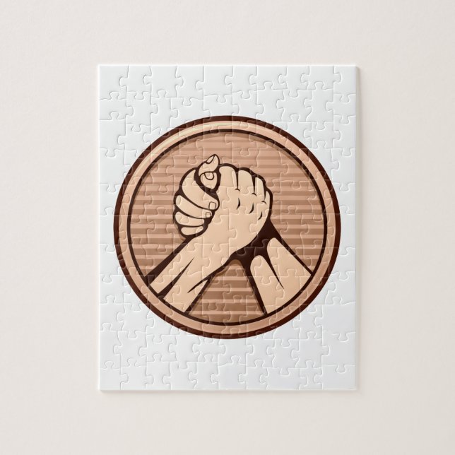 Arm Wrestling Bronze Puzzle (Vertikal)