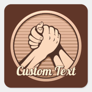 Arm Wrestling Bronze Quadratischer Aufkleber