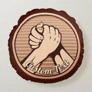 Arm Wrestling Bronze Rundes Kissen