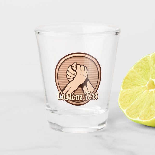 Arm Wrestling Bronze Schnapsglas (Vorderseite)