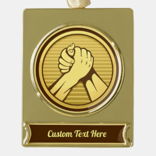 Arm Wrestling Gold Banner-Ornament Gold