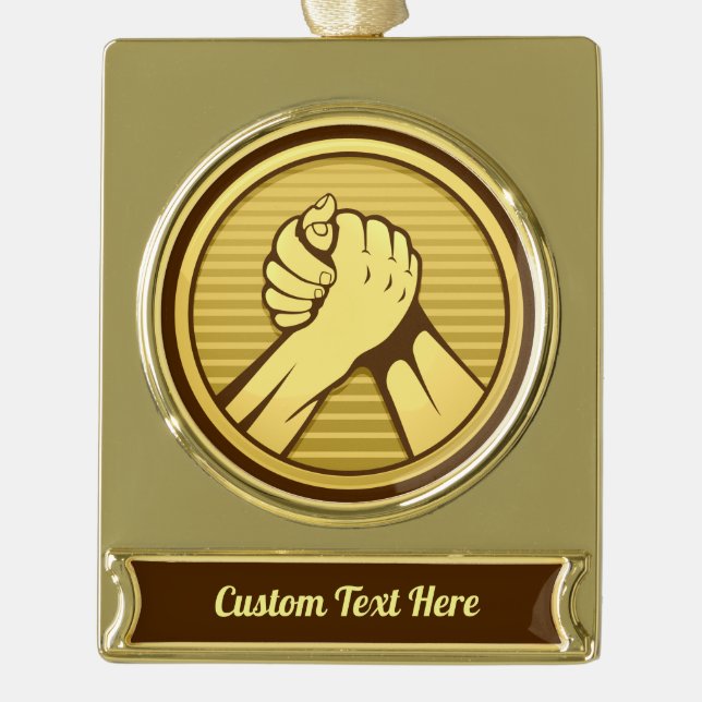 Arm Wrestling Gold Banner-Ornament Gold (Vorderseite)