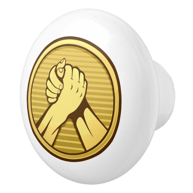 Arm Wrestling Gold Keramikknauf (Rechts)