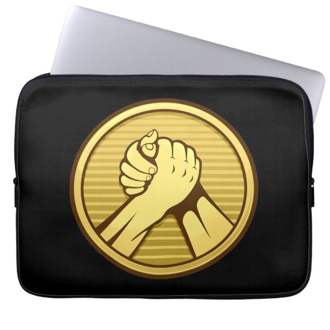 Arm Wrestling Gold Laptopschutzhülle (Vorderseite)