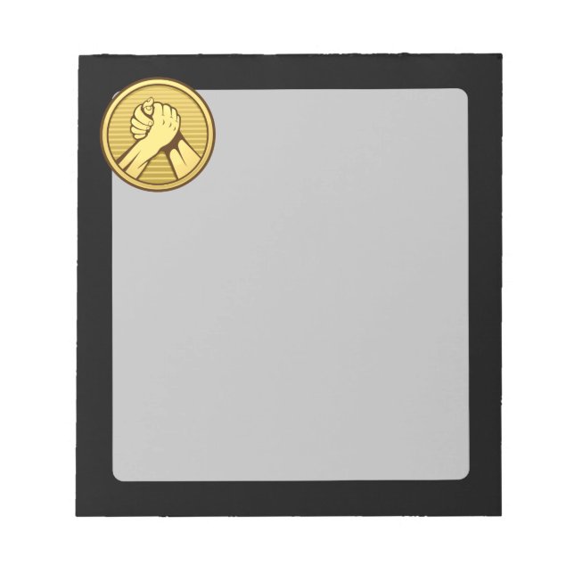 Arm Wrestling Gold Notizblock (Vorderseite)