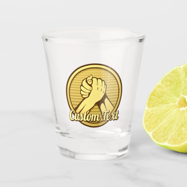 Arm Wrestling Gold Schnapsglas (Vorderseite)