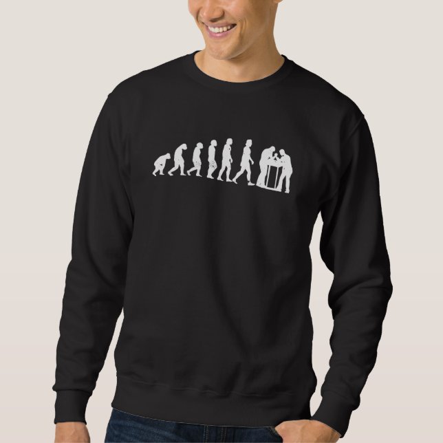 Arm Wrestling Human Evolution For Arm Wrestling Ch Sweatshirt (Vorderseite)