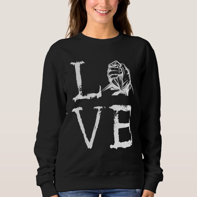 Arm Wrestling Love Hand Grip Armwrestling Sport Ar Sweatshirt (Vorderseite)