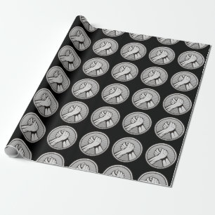Arm Wrestling Silver Geschenkpapier