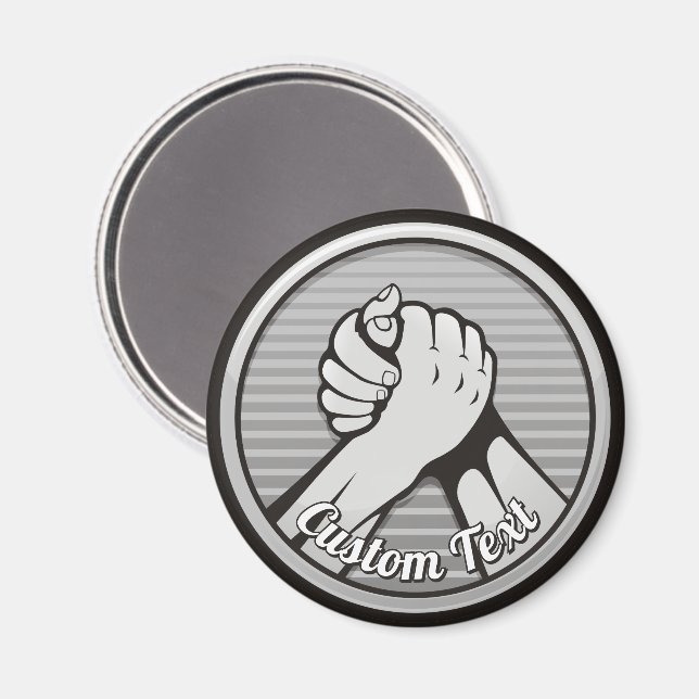 Arm Wrestling Silver Magnet (Vorderseite/Rückseite)