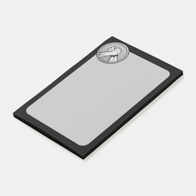 Arm Wrestling Silver Post-it Klebezettel (angewinkelt)