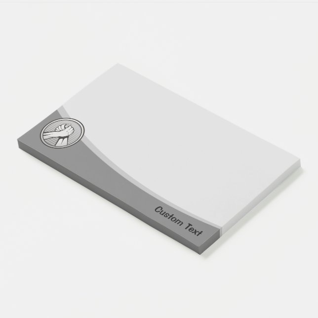 Arm Wrestling Silver Post-it Klebezettel (angewinkelt)