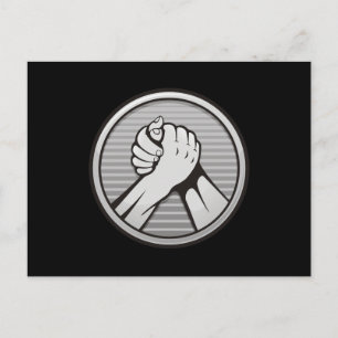 Arm Wrestling Silver Postkarte