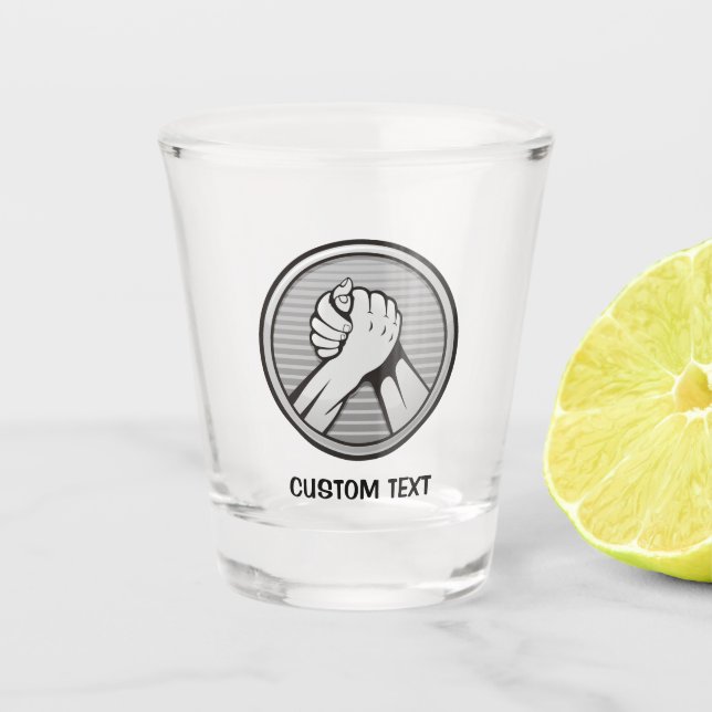 Arm Wrestling Silver Schnapsglas (Vorderseite)