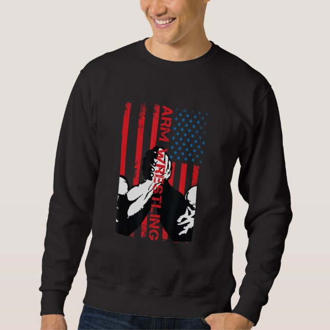 Arm Wrestling Usa Flag Sweatshirt (Vorderseite)
