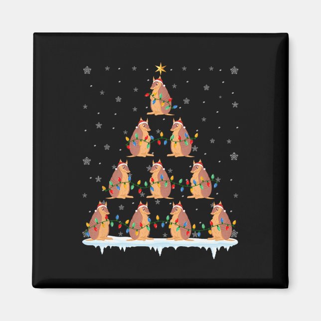 Armadillo Animal Weihnachtsmannmütze Ugly Christma Magnet (Vorne)