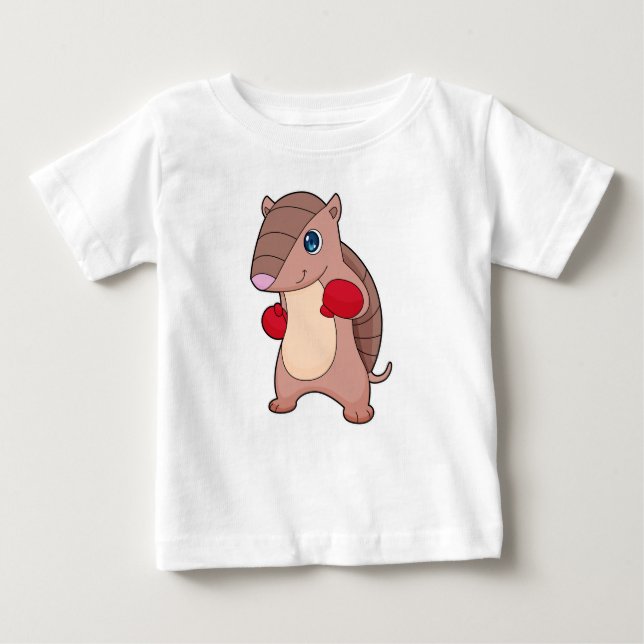 Armadillo Boxing Boxer Boxhandschuhe Baby T-shirt (Vorderseite)