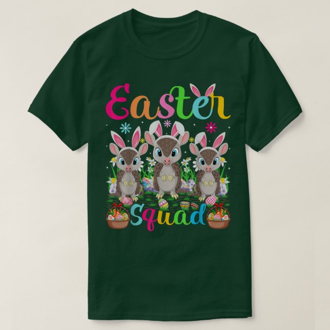Armadillo Bunny Ear Ostersquad Armadillo Happy E T-Shirt (Design vorne)