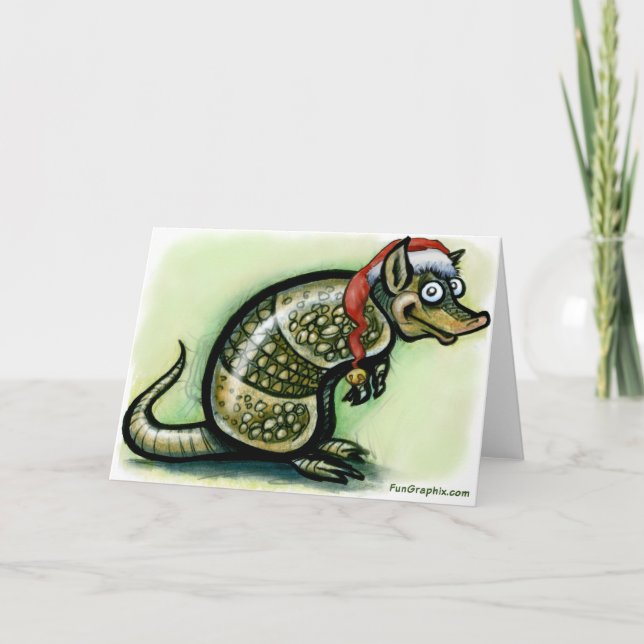 Armadillo Christmas Feiertagskarte (Vorderseite)