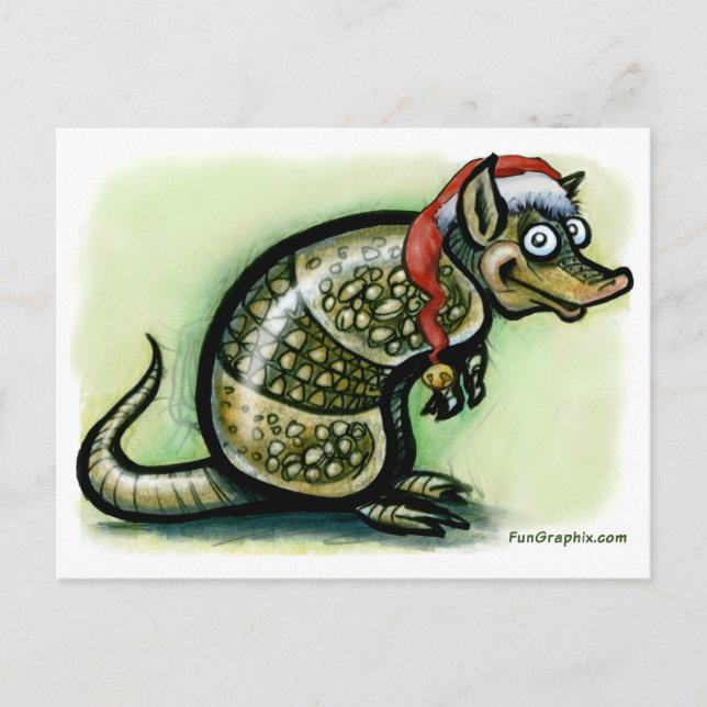 Armadillo Christmas Feiertagspostkarte (Vorderseite)
