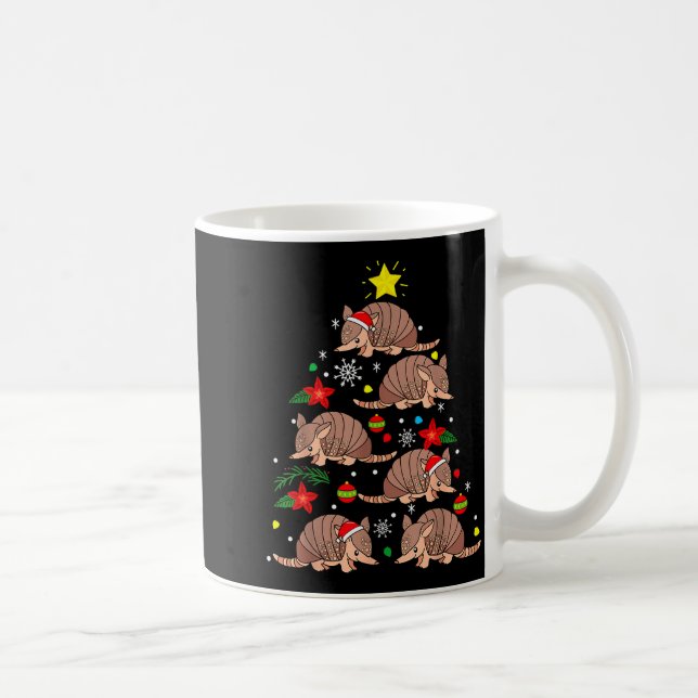 Armadillo Christmas Ornament Tree Funny Zookeeper  Kaffeetasse (Rechts)