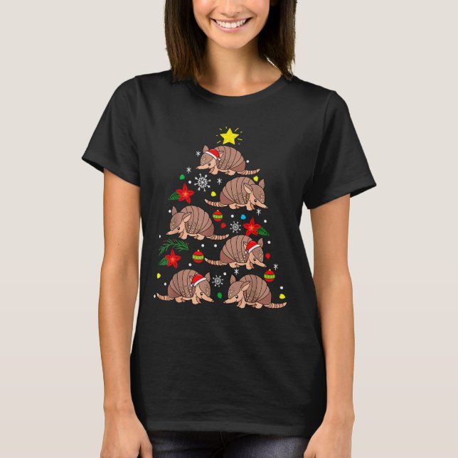Armadillo Christmas Ornament Tree Funny Zookeeper  T-Shirt (Vorderseite)
