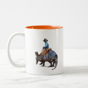 Armadillo Cowboy oder Broncodillo Zweifarbige Tasse