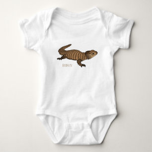 Armadillo girdled lizard cartoon illustration baby strampler