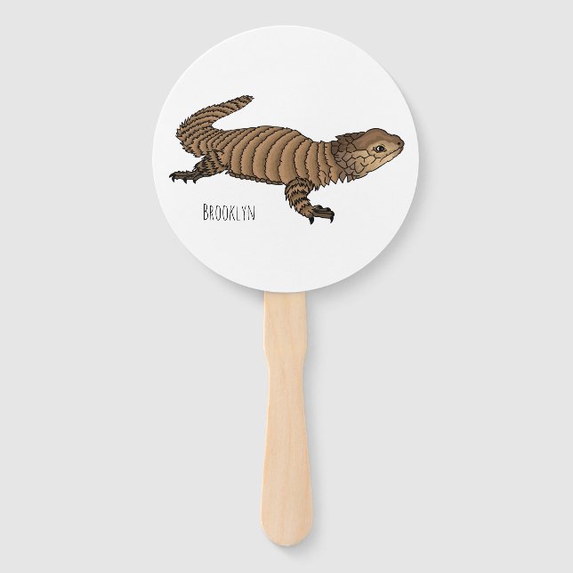Armadillo girdled lizard cartoon illustration fächer (Vorderseite)