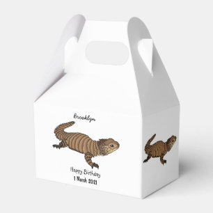 Armadillo girdled lizard cartoon illustration geschenkschachtel