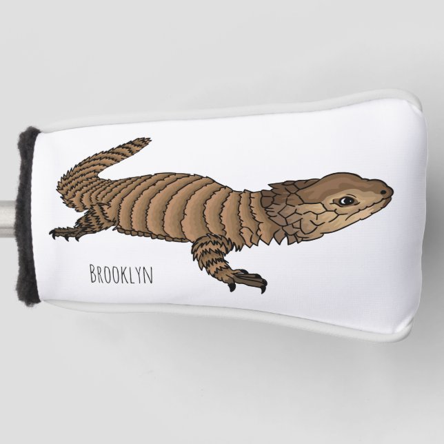 Armadillo girdled lizard cartoon illustration golf headcover (Vorderseite)