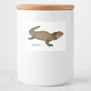 Armadillo girdled lizard cartoon illustration lebensmitteletikett