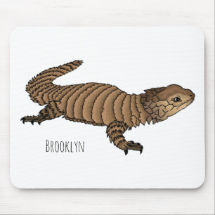 Armadillo girdled lizard cartoon illustration mousepad