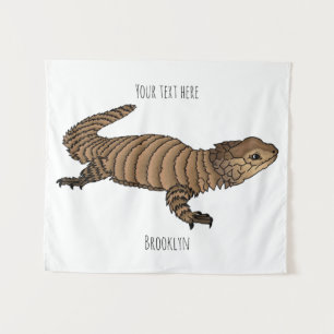Armadillo girdled lizard cartoon illustration wandteppich