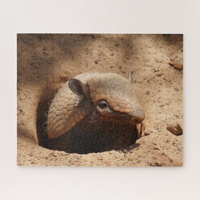 Armadillo in Hole Sprichwort Hallo Puzzle (Horizontal)