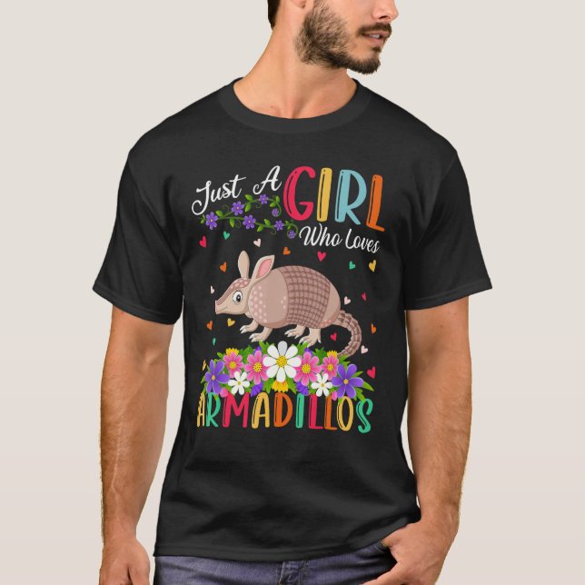 Armadillo Just A Girl Who Lieben Armadillo T-Shirt (Vorderseite)