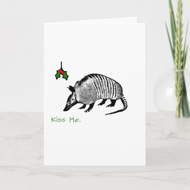 Armadillo Kiss Me Feiertagskarte (Vorderseite)
