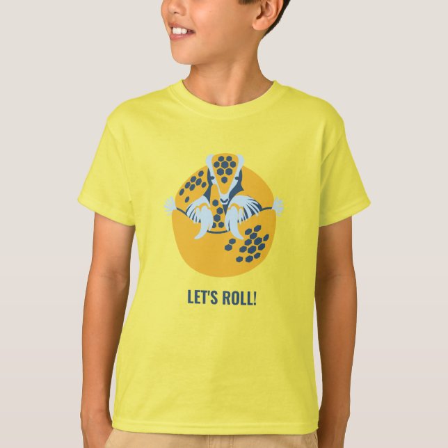 Armadillo mit drei Bandbreiten: Lass uns Roll! T-Shirt (Vorderseite)