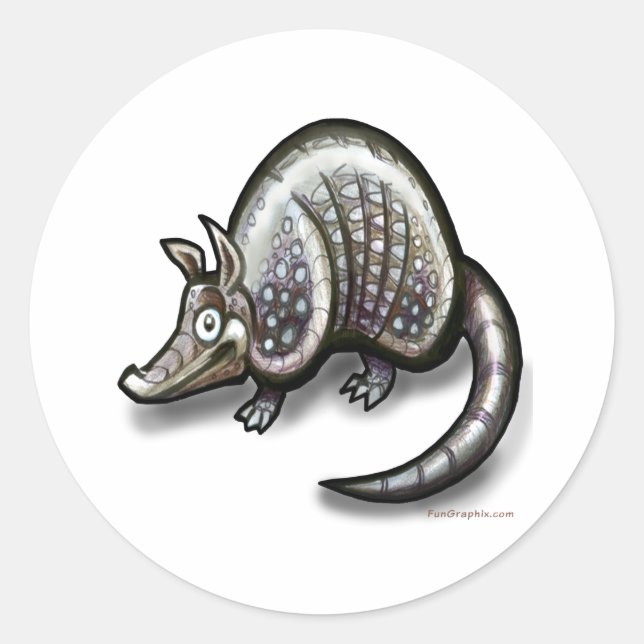 Armadillo Runder Aufkleber (Vorderseite)