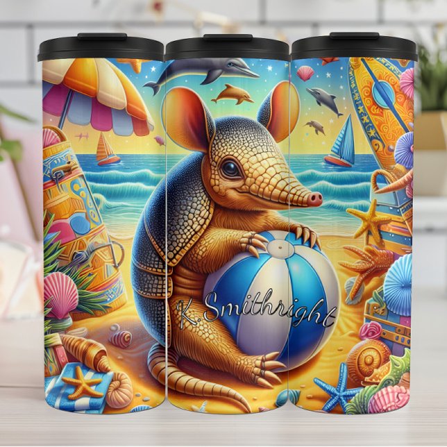 Armadillo Summer Beach Fun Thermosbecher (Von Creator hochgeladen)