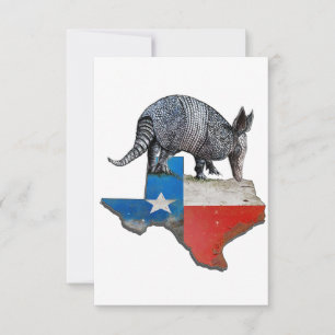 Armadillo Texas State Flag Map Dankeskarte